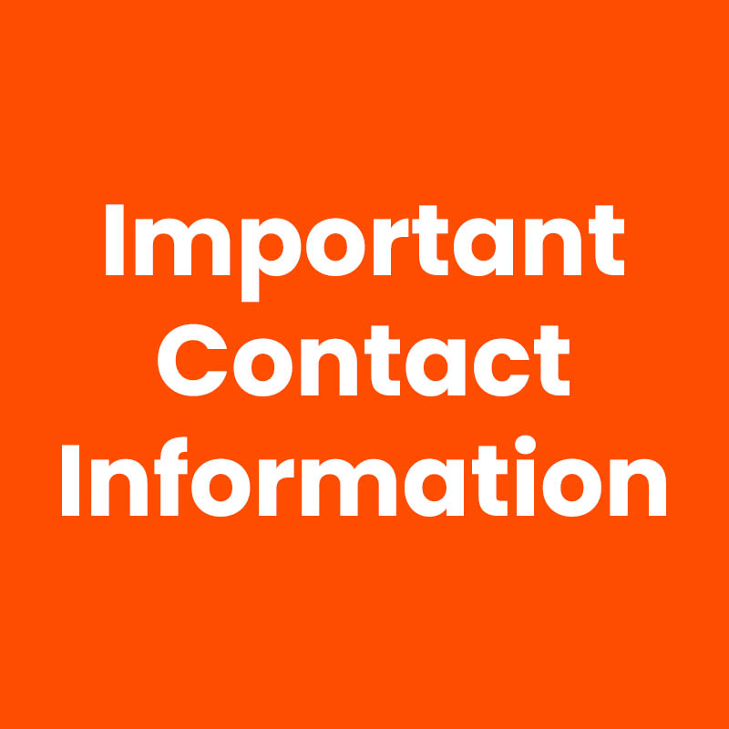  Important Contact Information