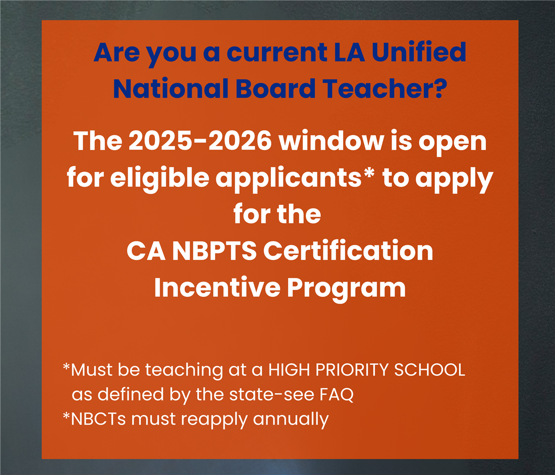 Are you a current LAUSD NBC Teacher?