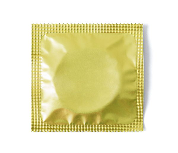 Condom in packaging 